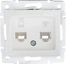 DOMO 01-1440-002 biały Gniazdo komp.-telefon.RJ45 kat6+RJ11