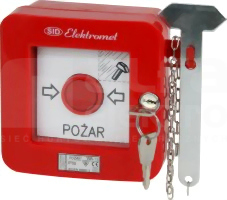 WPZ-1S (POŻAR) 1r+1z PRZYCISK PRZECIWPOŻAROWY NATYNKOWY Z ZAMKIEM