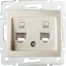 DOMO 01-1410-003 kremowy Gniazdo komp.2x niezal.2xRJ45 kat5e Jack