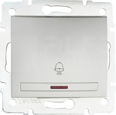 DOMO 01-1080-243 srebrny Przycisk zwierny dzwonek z LED