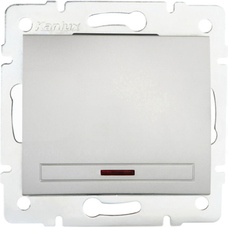 DOMO 01-1110-243 srebrny Łącznik jednobiegunowy z LED