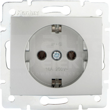 DOMO 01-1220-143 srebrny Gniazdo 1x Schuko