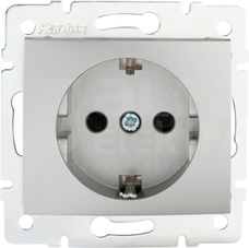 DOMO 01-1240-143 srebrny Gniazdo 1x Schuko ochr.styk.