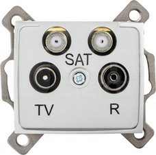 DOMO 01-1590-043 srebrny Gniazdo TV-2xSAT końcowe