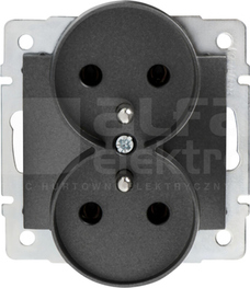 DOMO 01-1253-141 grafit Gniazdo francuskie 2x z uziem.