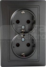 DOMO 01-1270-141 grafit Gniazdo 2x Schuko komplet.