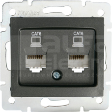 DOMO 01-1420-041 grafit Gniazdo komp.2x niezal.2xRJ45 kat6 Jack