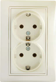 DOMO 01-1270-130 biały perłowy Gniazdo 2x Schuko komplet.