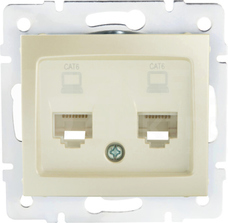DOMO 01-1420-030 biały perłowy Gniazdo komp.2x niezal.2xRJ45 kat6 Jack