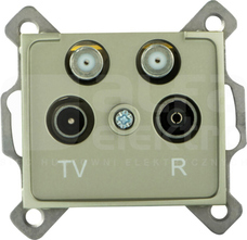 DOMO 01-1590-050 szampański Gniazdo TV-2xSAT końcowe