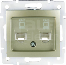 DOMO 01-1420-050 szampański Gniazdo komp.2x niezal.2xRJ45 kat6 Jack