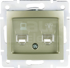 DOMO 01-1430-050 szampański Gniazdo komp.2x niezal.2xRJ45 kat6 Jack