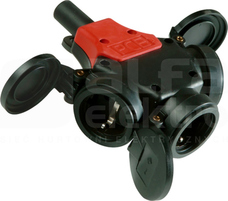 TAURUS 16A 3xSCHUKO IP44 Rozdzielacz gniazdowy gumowy