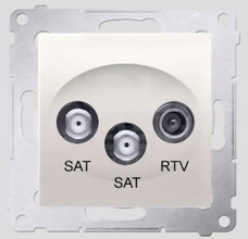SIMON54 kremowy Gniazdo SAT-SAT-RTV