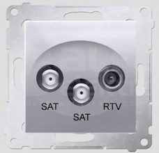 SIMON54 srebrny mat Gniazdo SAT-SAT-RTV