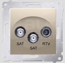 SIMON54 złoty mat Gniazdo SAT-SAT-RTV