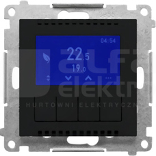 Simon 55 czarny mat Regulator temperatury z wyświetlaczem