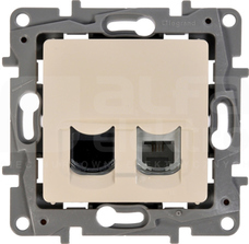 NILOE RJ12+RJ45 kat.5 UTP kremowy Gniazdo komputerowe