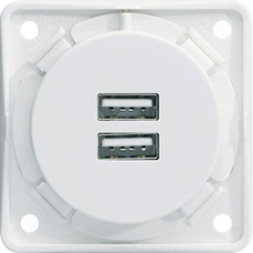 INTEGRO 2xUSB biały mat Gniazdo USB