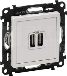 VALENA LIFE 2xUSB 1500mA biały Gniazdo USB