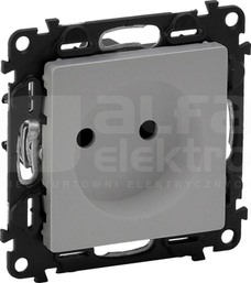 VALENA LIFE 2P aluminium Gniazdo zacisk automat.