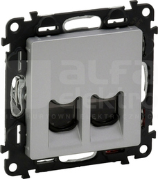 VALENA LIFE 2xRJ45 UTP kat.5e aluminium Gniazdo komputerowe