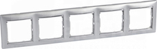 VALENA aluminium/srebro Ramka pięciokrotna pozioma