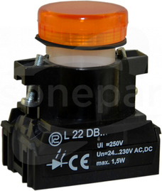 L22DHV 500VAC żółta Lampka diodowa