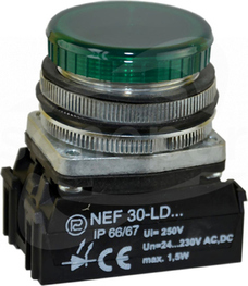 NEF30HV 500V zielony Lampka diodowa