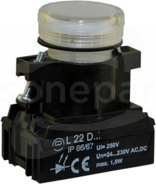 L22Db 24-230VAC/DC biały Lampka diodowa