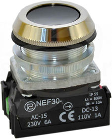 NEF30-Ks 2X czarny Przycisk sterowniczy kryty