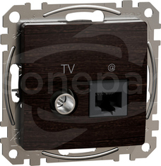 SEDNA ELEMENTS kat.6 UTP wenge Gniazdo komputerowe-TV