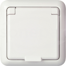 Elso 225044 schuko 16A IP44 z ramką Fashion białe Gniazdo