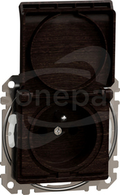 SEDNA ELEMENTS 2P+Z IP44 wenge Gniazdo sieciowe z przesłonami