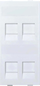 CONNECT 4xRJ45 czysty biały Plakietka