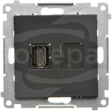 Simon 55 Gniazdo HDMI pojedyncze czarny mat Gniazdo HDMI