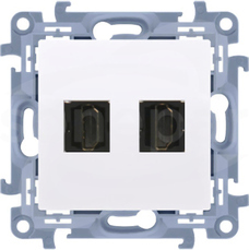 SIMON10 Gniazdo Podwójne Biały Gniazdo HDMI podwójne
