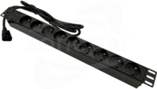 19" 9x230V C14 Listwa zasilająca bez wyłącznika