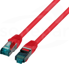 securityNET S/FTP kat.6A LSZH czerwony 1,5m Patchcord miedziany