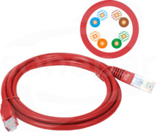 UTP kat.5e 1,0m czerwony Patchcord