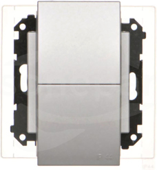 SIMON55 2x2P+Z 16A IP44 aluminium mat Gniazdo wtyczkowe podwójne