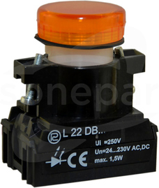 L22D 24V-230V/W3 żółty Lampka diodowa