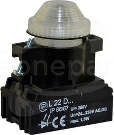 L22WDb/W3 24-230VAC/DC biał Lampka diodowa wyk.morskie