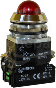 NEF30-LCc 24V czerwony Lampka sygnalizacyjna