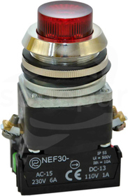 NEF30-WLc 2X/12V czerwony Przycisk wystaj.podświetlany