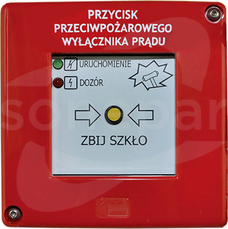 PPWP-A bez młoteczka 2xLED zielona/czerwona Przycisk przeciwpożarowego wyłącznika prądu