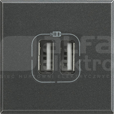 USB 2x750mA 5V 2M antracyt Gniazdo USB
