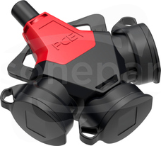 TAURUS2 16A 3x2P+Z 250V IP54 Rozdzielacz gniazdowy gumowy