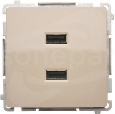 BASIC 2.1A 5VDC 230V beżowy Ładowarka 2xUSB