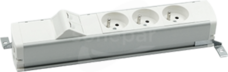Simon 480 aluminium-biały Listwa standardowa 3 gn typ E i płytka 2xRJ45